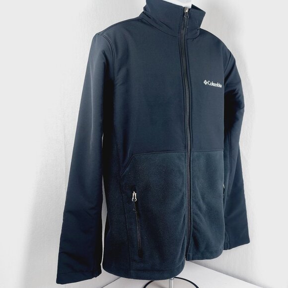 Columbia Men's Black Mission Air Interchange Hybrid Shell Fleece Jacket Size M - Picture 4 of 12